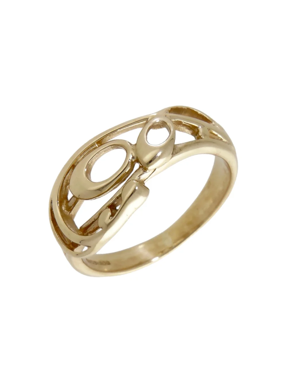 William May 9ct Gold Rennie Macintosh Style Cutout Dress Ring