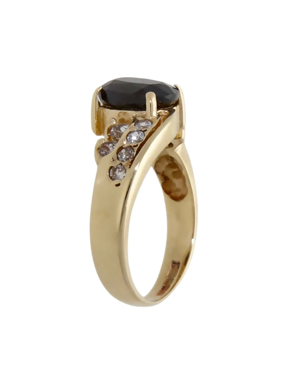 William May 9ct Gold Sapphire & Cubic Zirconia Wave Twist Ring, view 2