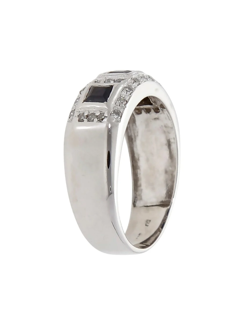 William May 9ct Gold Sapphire & Diamond Trilogy Band Dress Ring, view 2