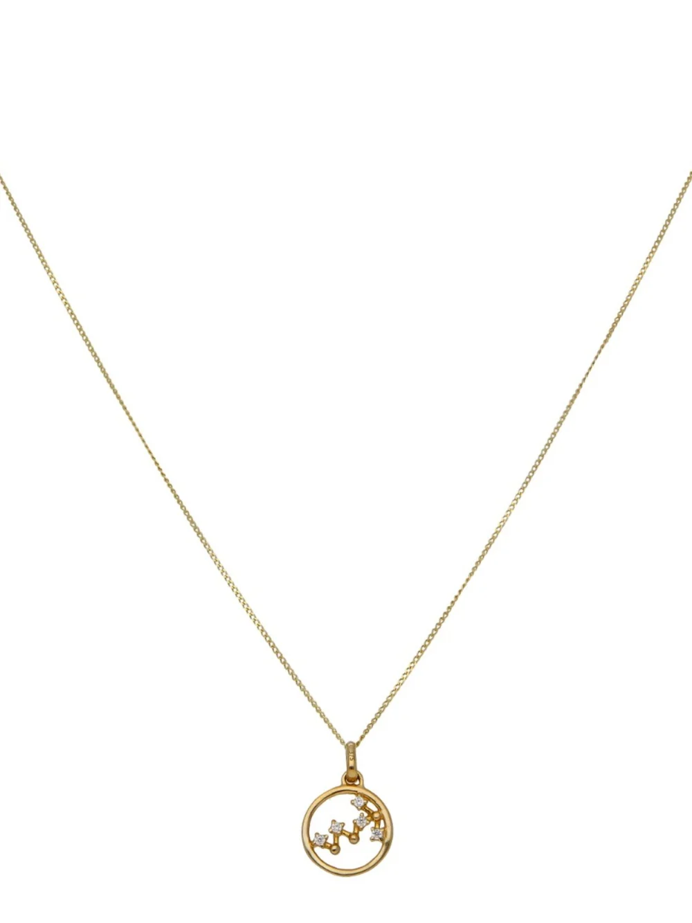 William May 9ct Gold Scorpio Constellation Cubic Zirconia Pendant & Chain, view 3