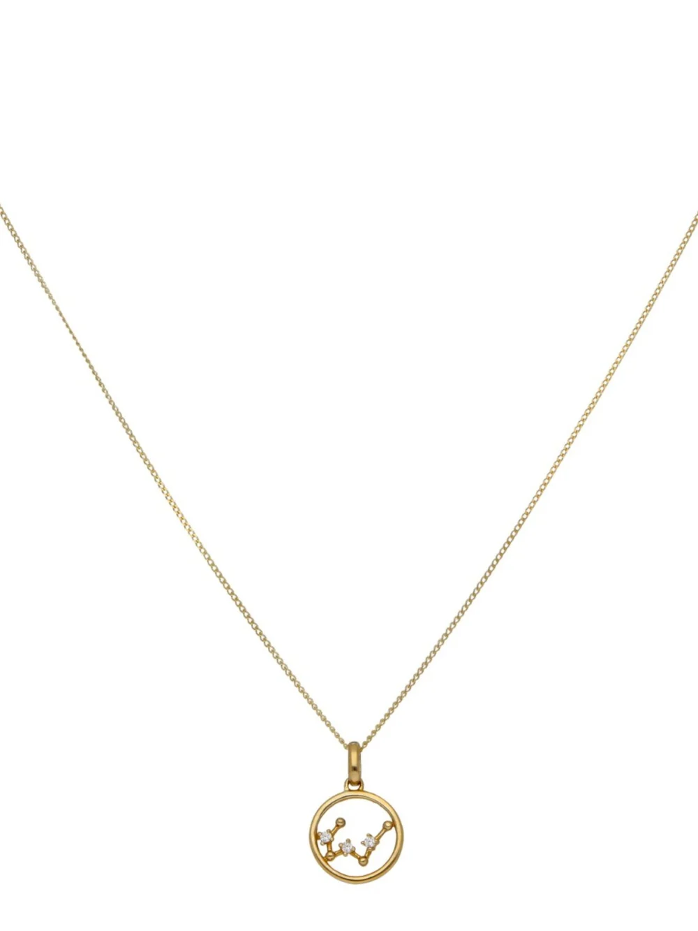William May 9ct Gold Taurus Constellation Cubic Zirconia Pendant & Chain, view 4