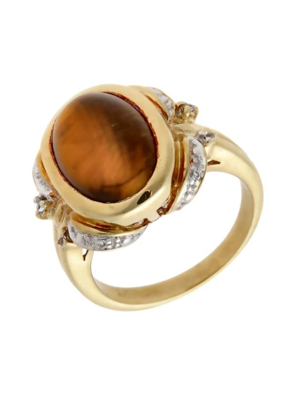 William May 9ct Gold Tigers Eye Dress Ring