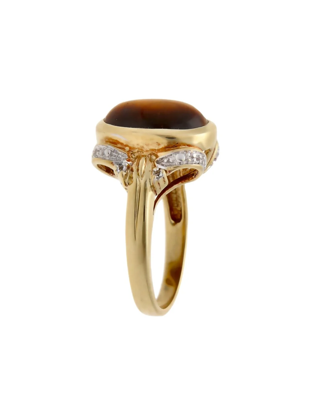 William May 9ct Gold Tigers Eye Dress Ring, view 2