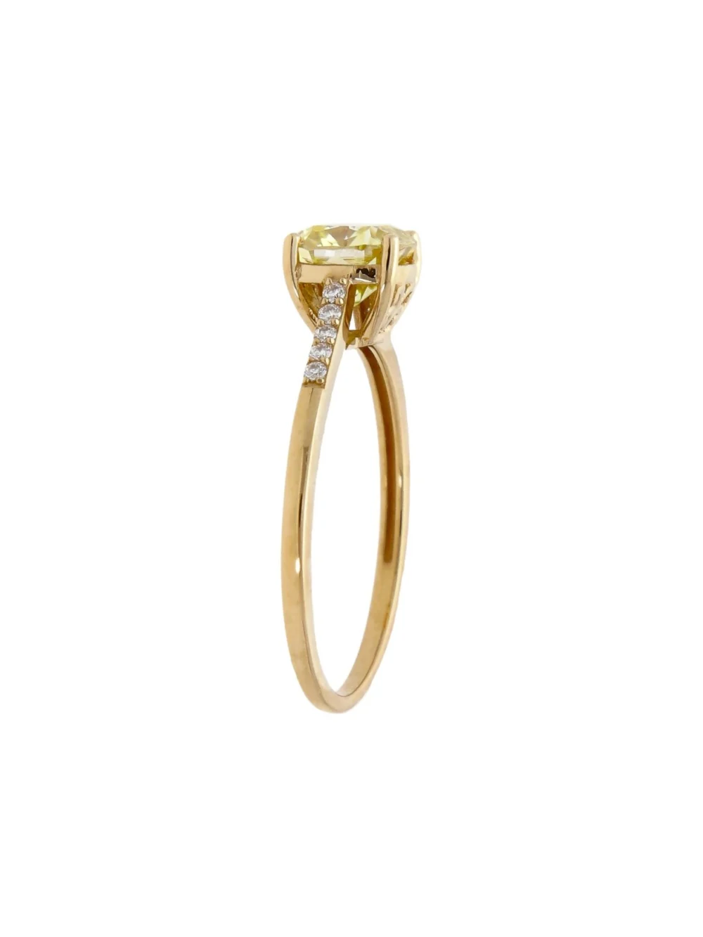 William May 9ct Gold Yellow Moissanite Solitaire Dress Ring, view 2
