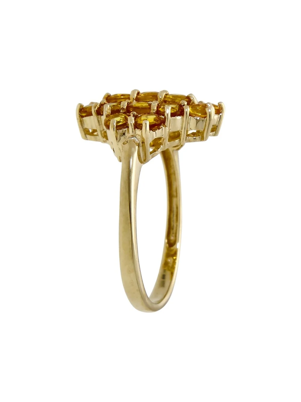 William May 9ct Gold Yellow Topaz Cluster Ring, view 2