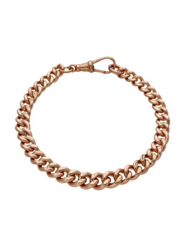 William May 9ct Rose Gold 7.5" Graduated Albert Link Bracelet
