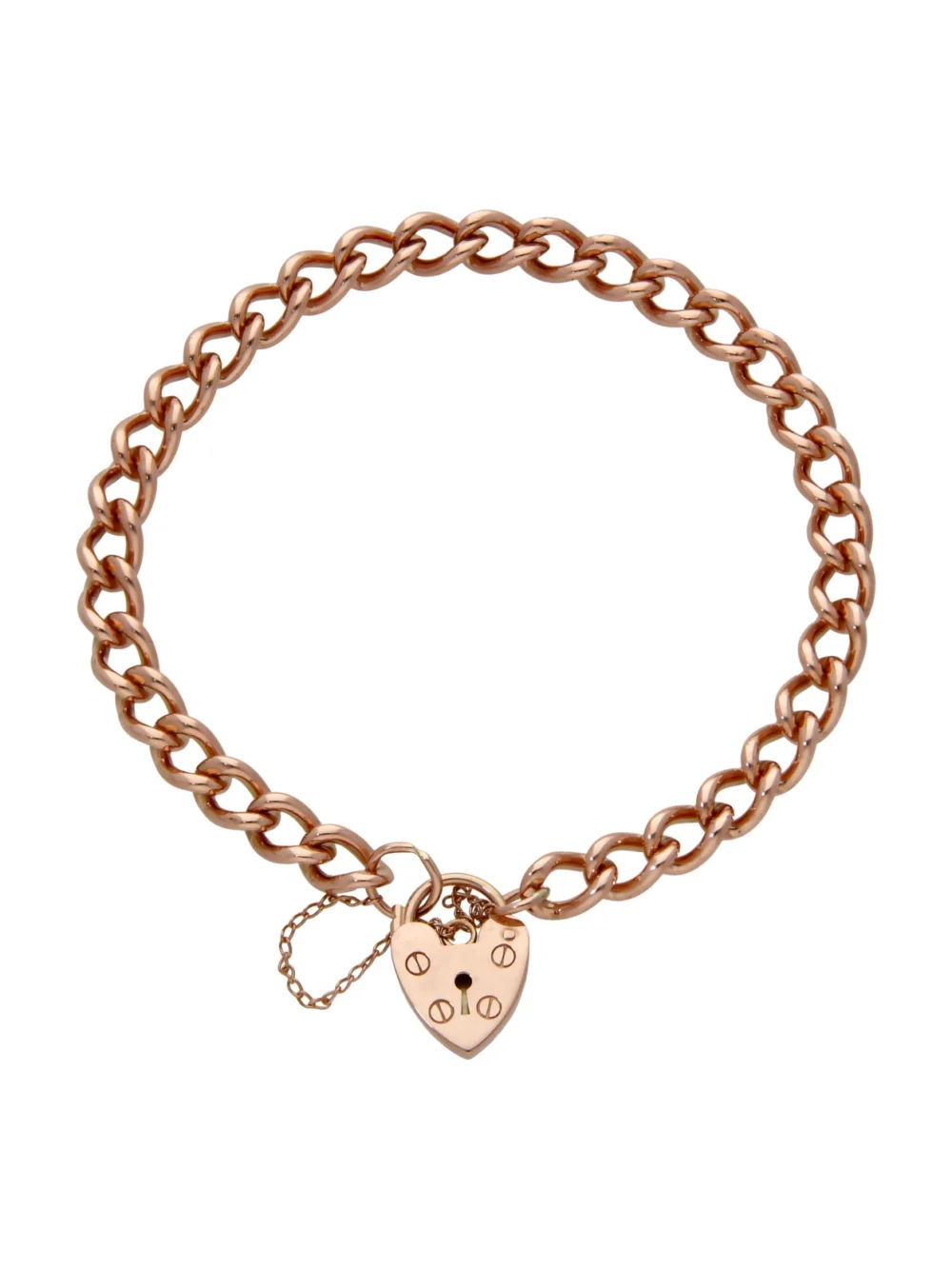 William May 9ct Rose Gold Curb Link Charm Style Starter Bracelet