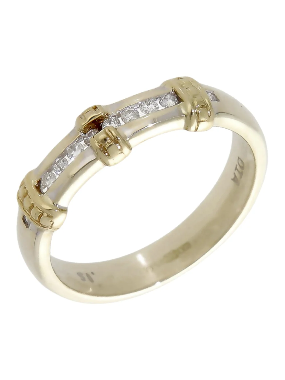 William May 9ct White & Yellow Gold 0.15ct Diamond Set Band Ring