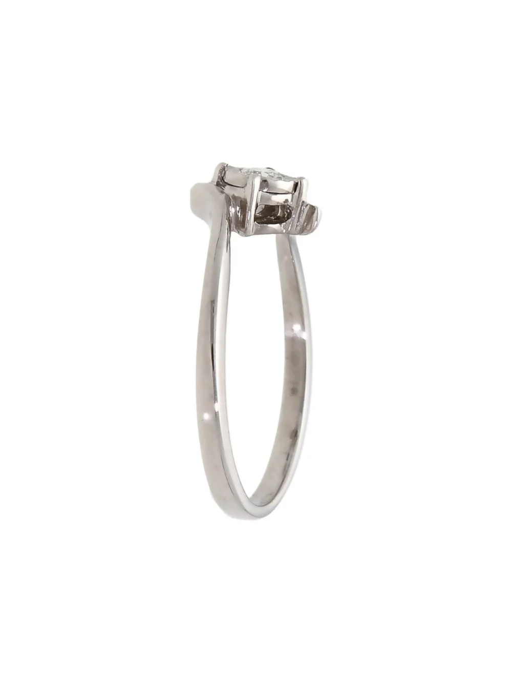 William May 9ct White Gold 0.10ct Diamond Solitaire Twist Ring, view 2