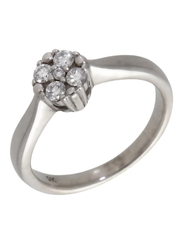 William May 9ct White Gold 0.13ct Diamond Cluster Ring