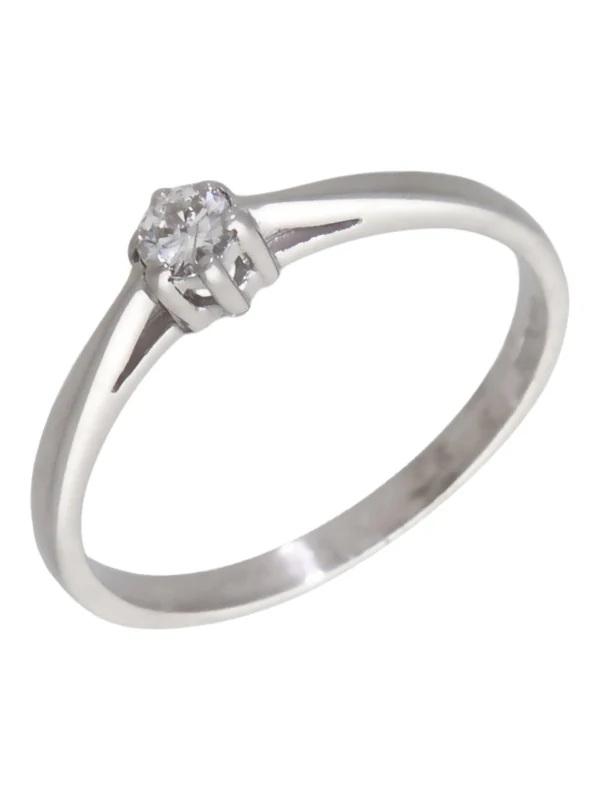 William May 9ct White Gold 0.13ct Diamond Solitaire Ring