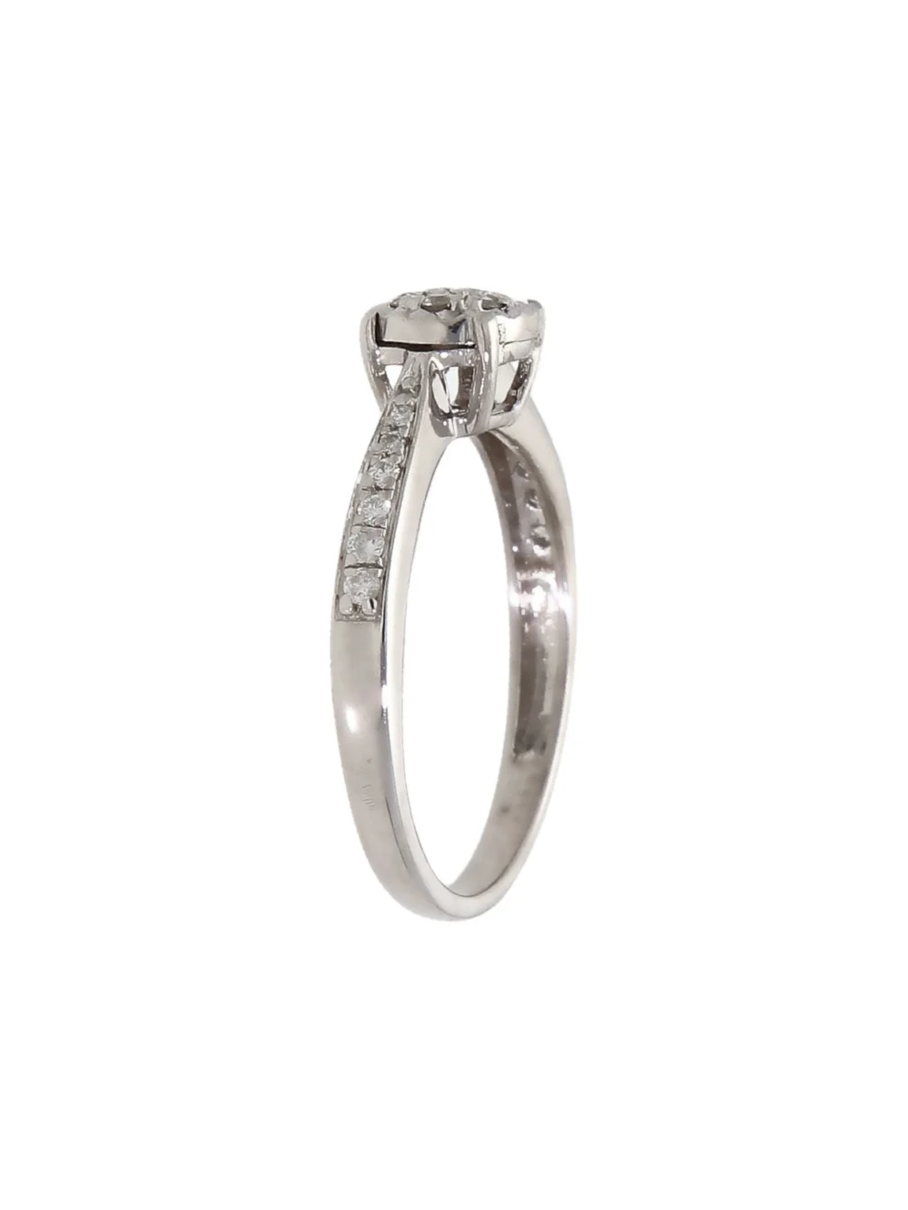 William May 9ct White Gold 0.15ct Diamond Cluster Ring, view 2