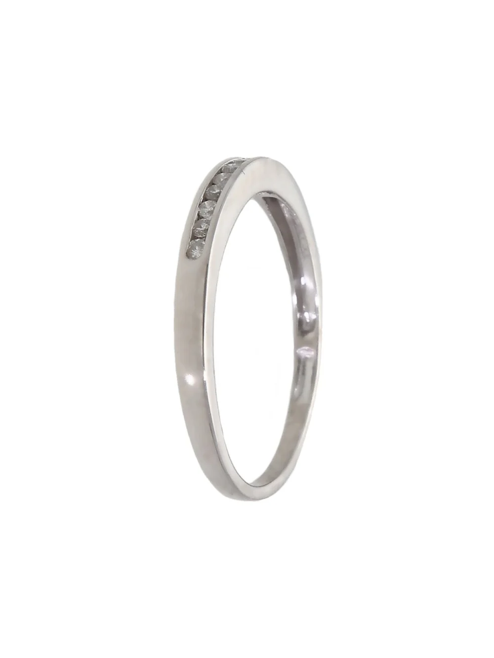 William May 9ct White Gold 0.15ct Diamond Half Eternity Ring, view 2