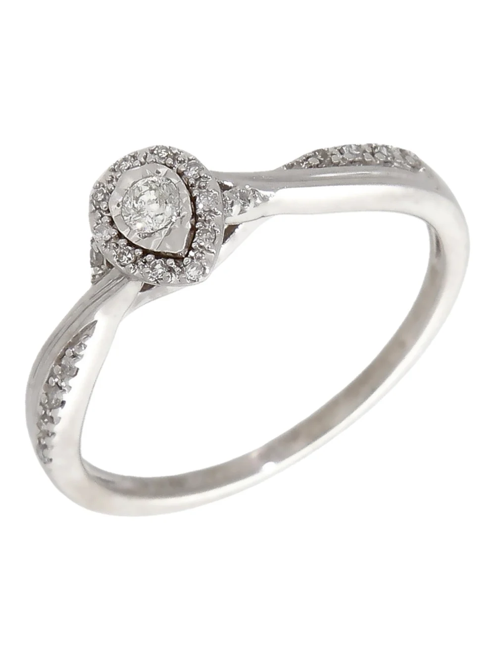 William May 9ct White Gold 0.15ct Diamond Pear Cluster Ring