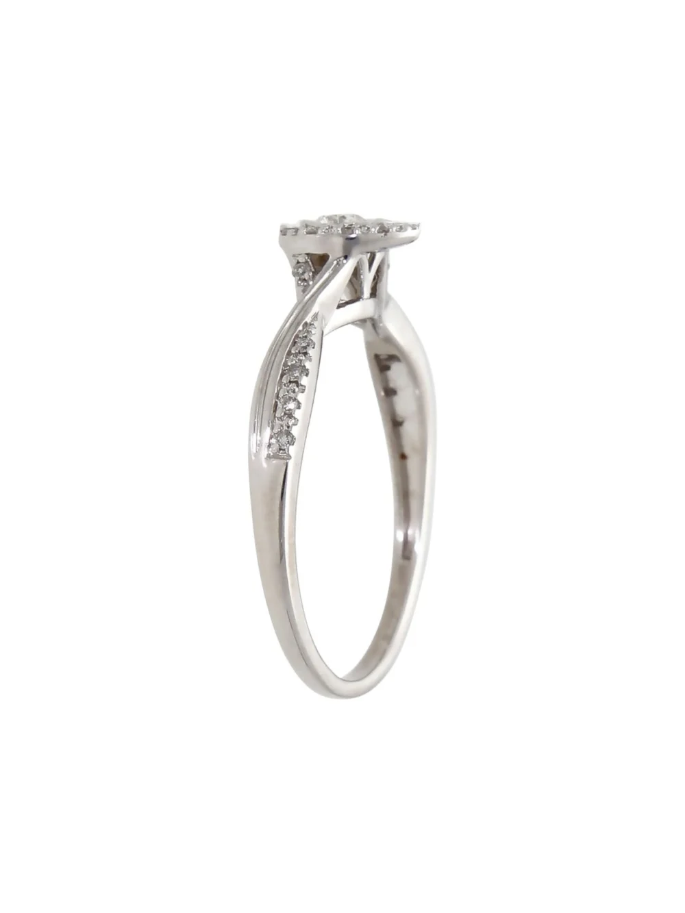 William May 9ct White Gold 0.15ct Diamond Pear Cluster Ring, view 2