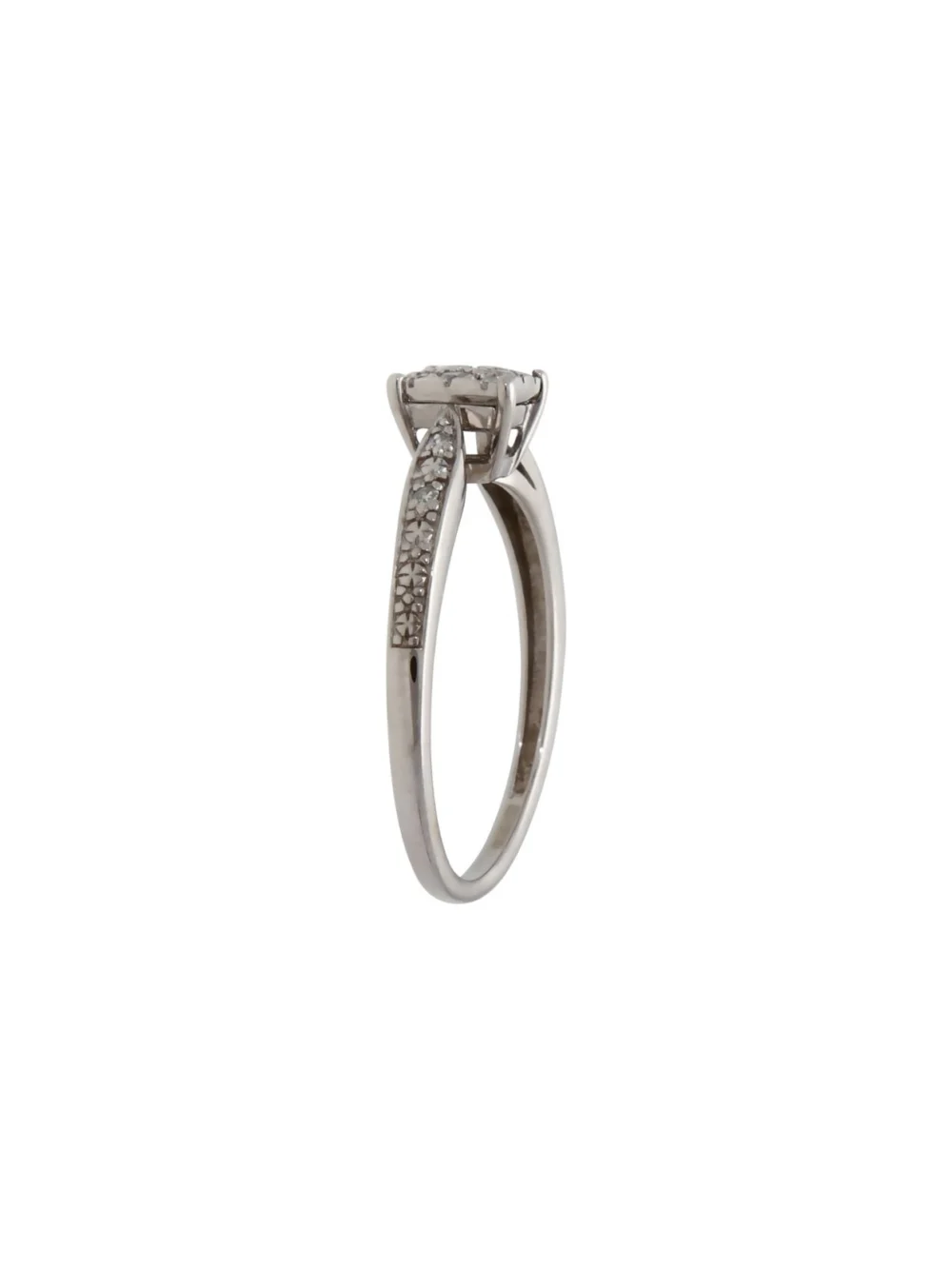 William May 9ct White Gold 0.15ct Diamond Square Cluster Ring, view 2