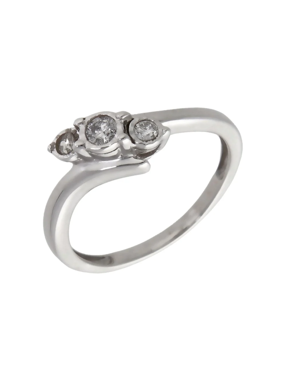 William May 9ct White Gold 0.15ct Diamond Trilogy Twist Ring