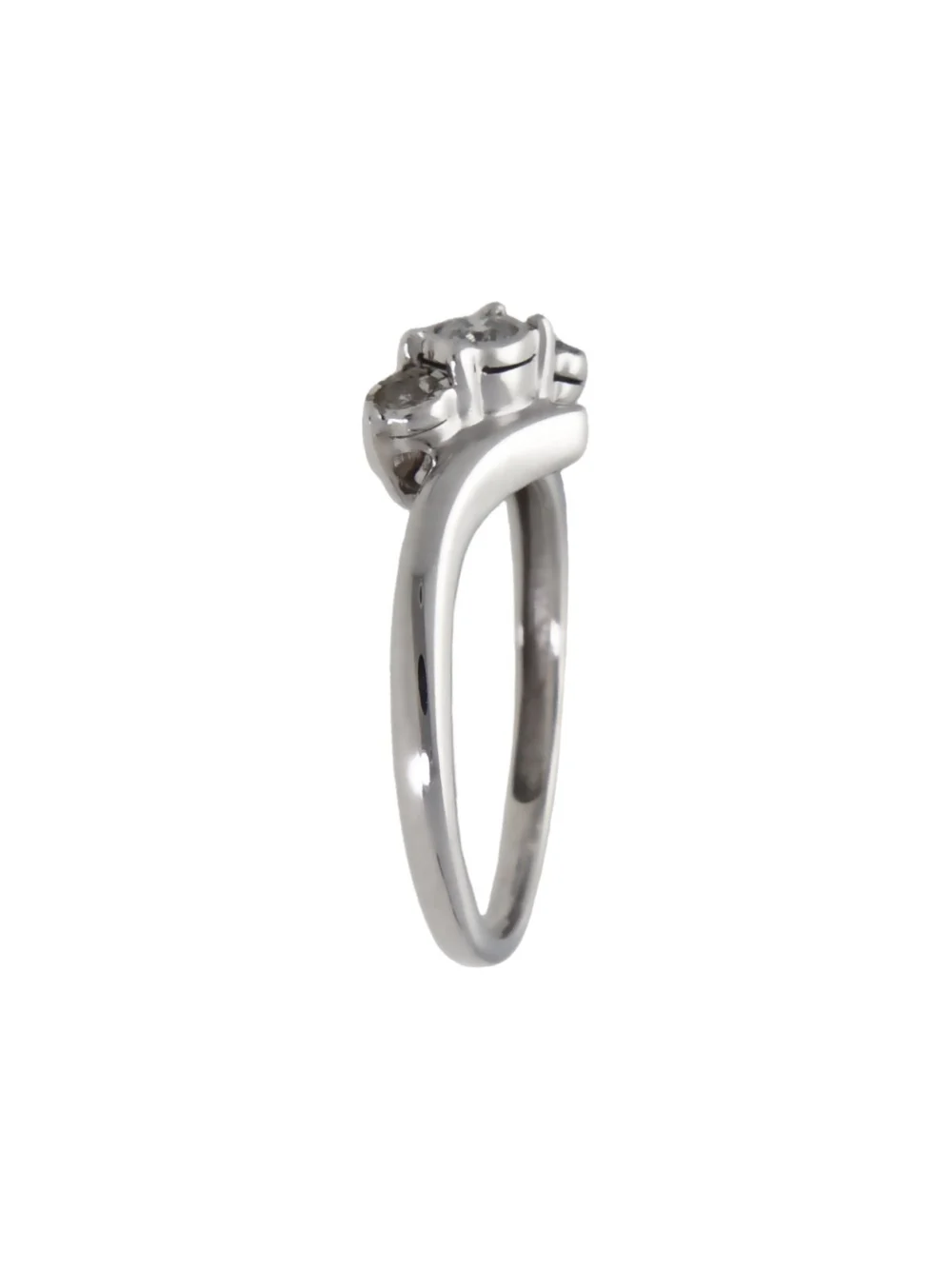 William May 9ct White Gold 0.15ct Diamond Trilogy Twist Ring, view 2