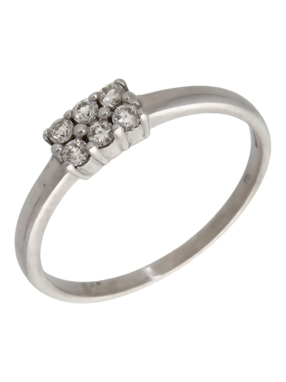 William May 9ct White Gold 0.18ct Diamond 6 Stone Cluster Ring