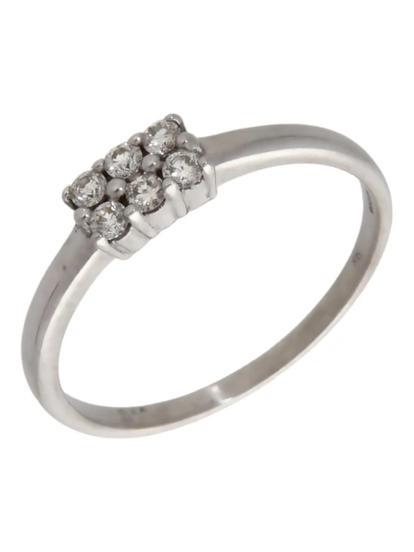 William May 9ct White Gold 0.18ct Diamond 6 Stone Cluster Ring