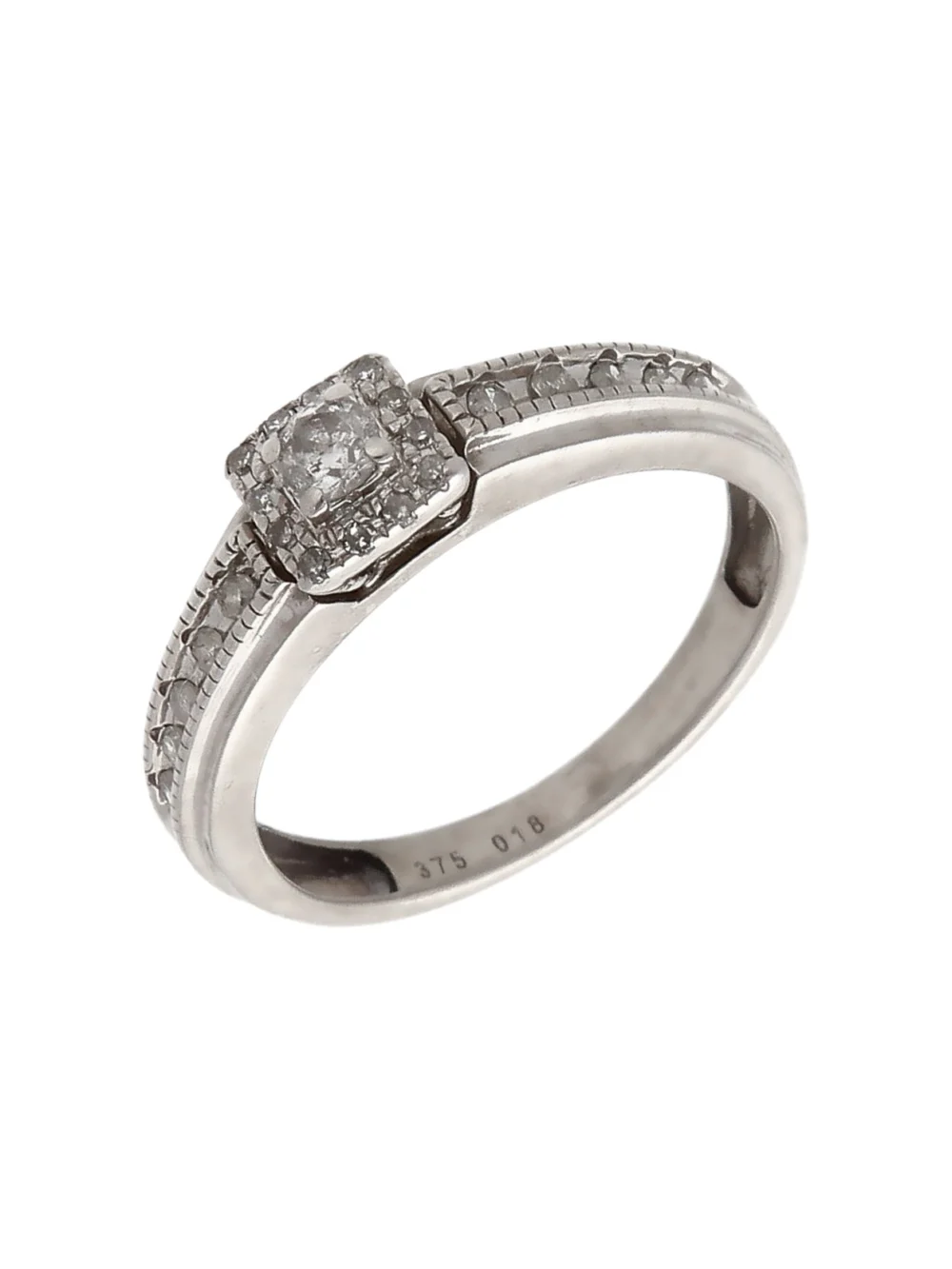 William May 9ct White Gold 0.18ct Diamond Cluster Ring
