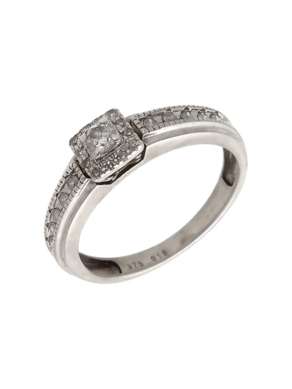 William May 9ct White Gold 0.18ct Diamond Cluster Ring