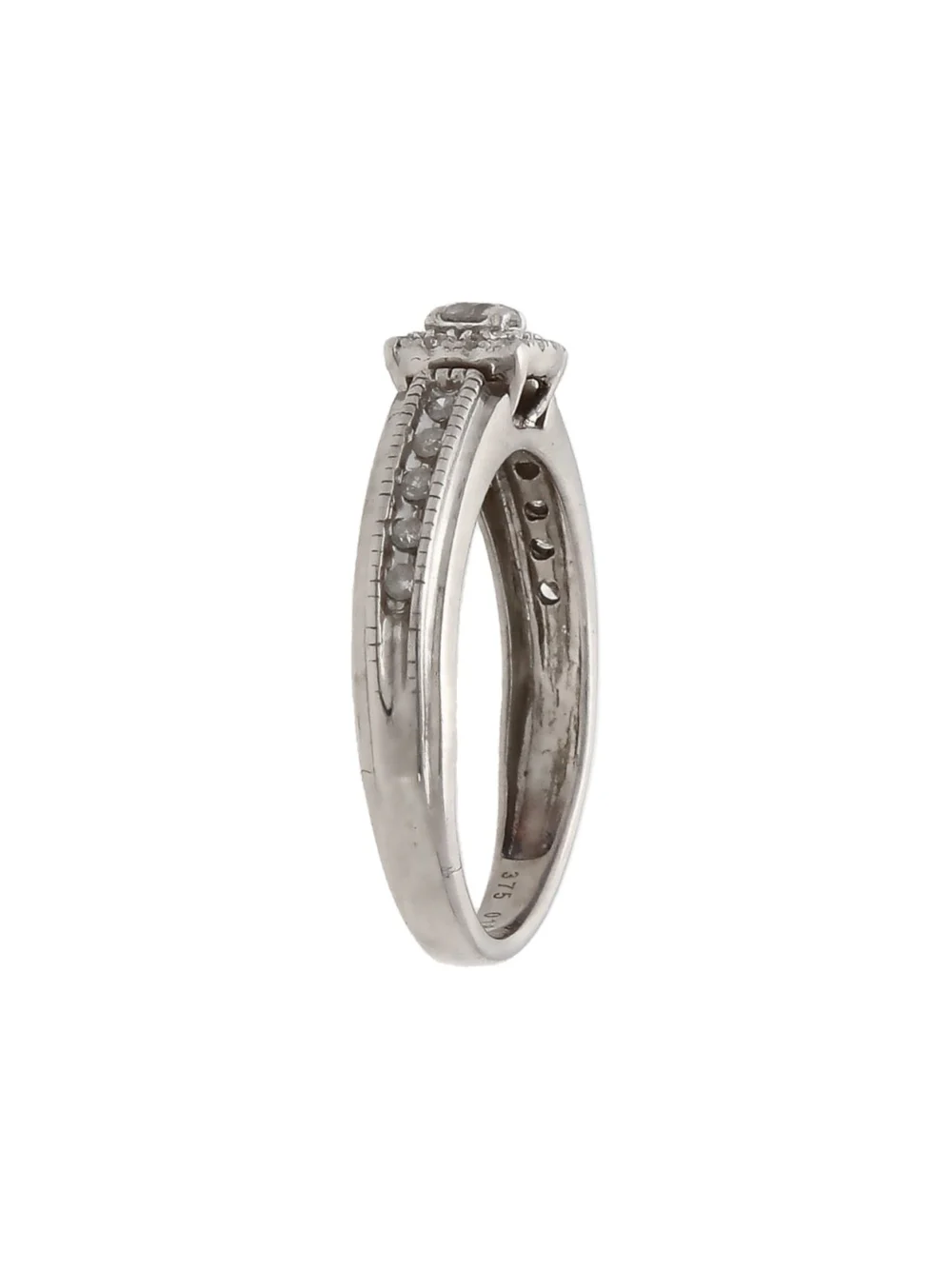 William May 9ct White Gold 0.18ct Diamond Cluster Ring, view 2