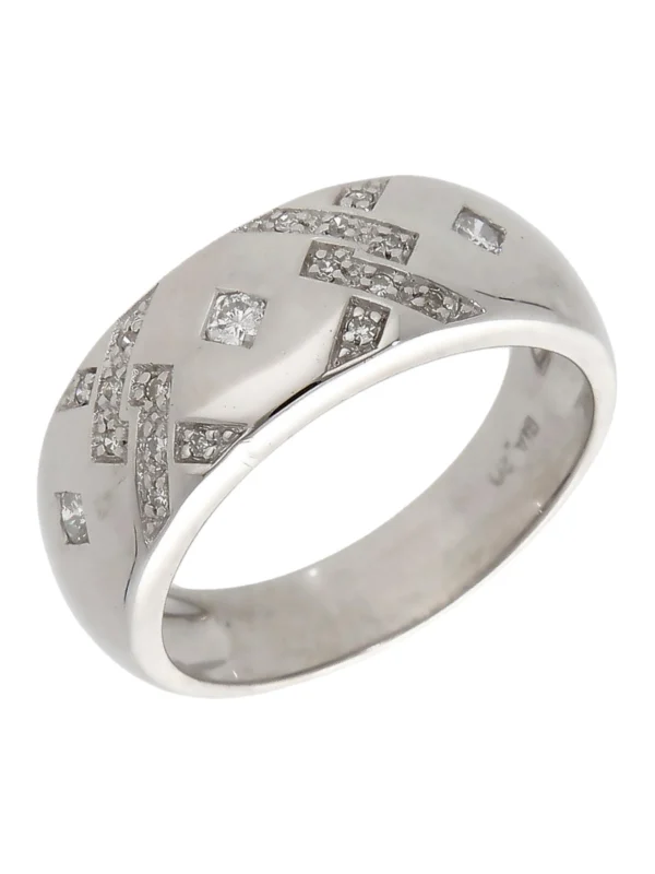 William May 9ct White Gold 0.20ct Diamond Fancy Band Ring