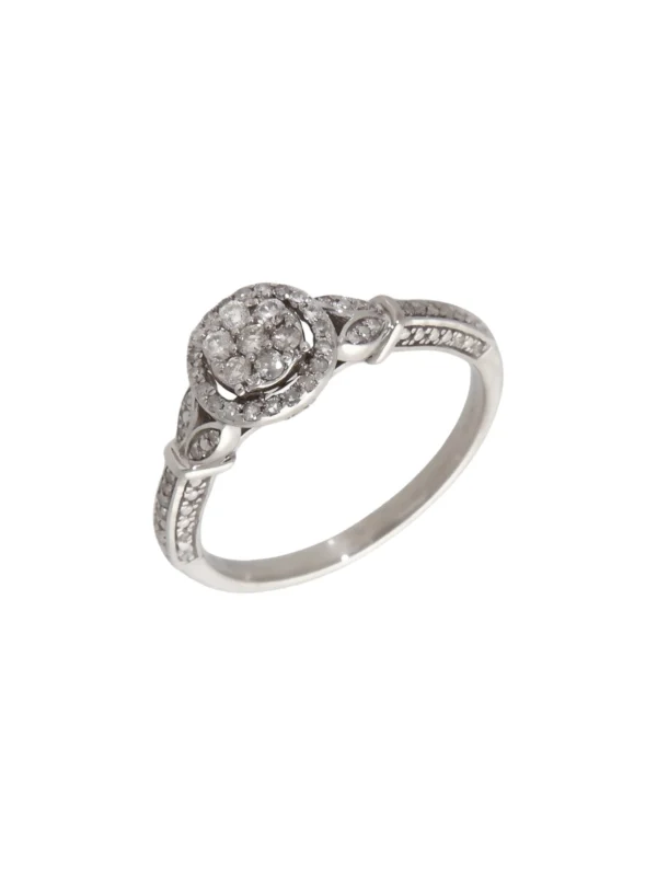 William May 9ct White Gold 0.25ct Diamond Cluster Ring