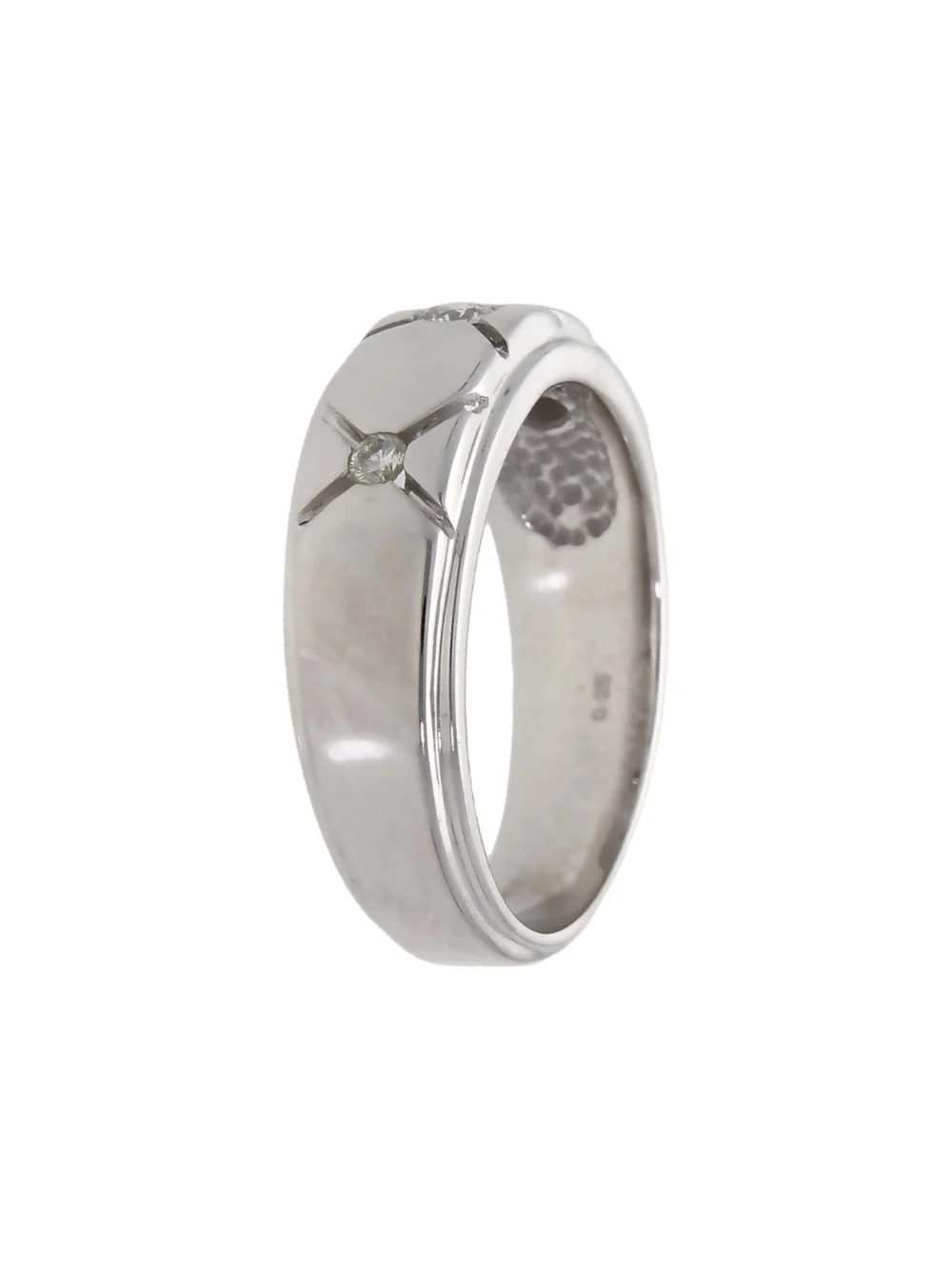 William May 9ct White Gold 0.25ct Diamond Set Cross Band Ring, view 2