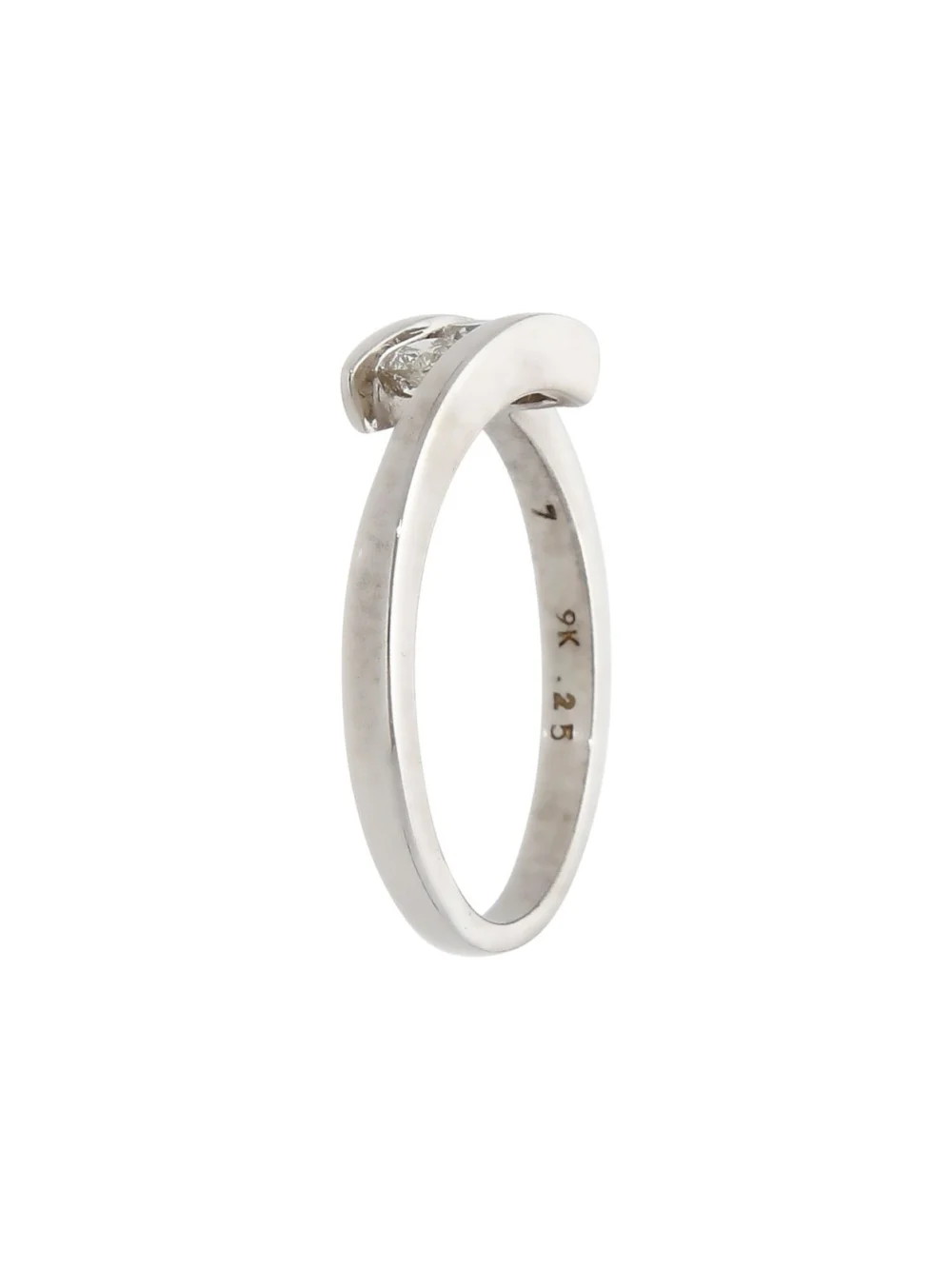 William May 9ct White Gold 0.25ct Diamond Trilogy Twist Ring, view 2