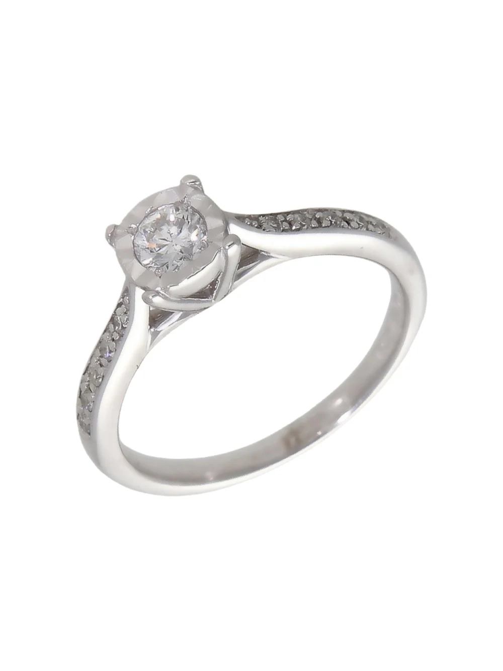 William May 9ct White Gold 0.33ct Diamond Solitaire Ring