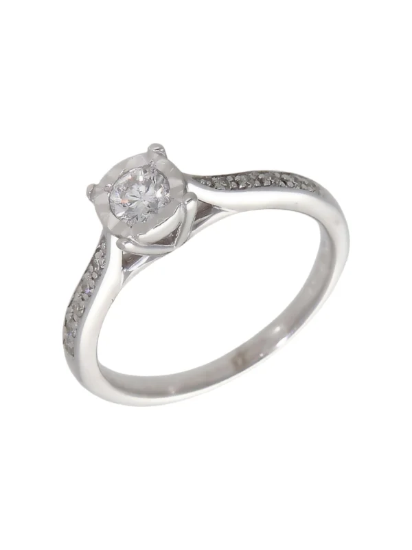 William May 9ct White Gold 0.33ct Diamond Solitaire Ring