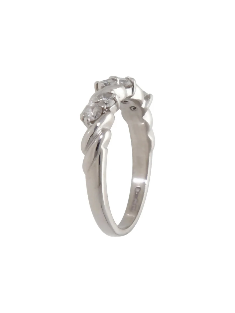 William May 9ct White Gold 0.33ct Diamond Twist Wave Ring, view 2
