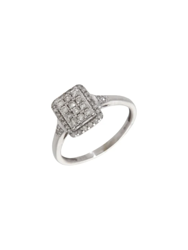 William May 9ct White Gold 0.36ct Diamond Cluster Ring
