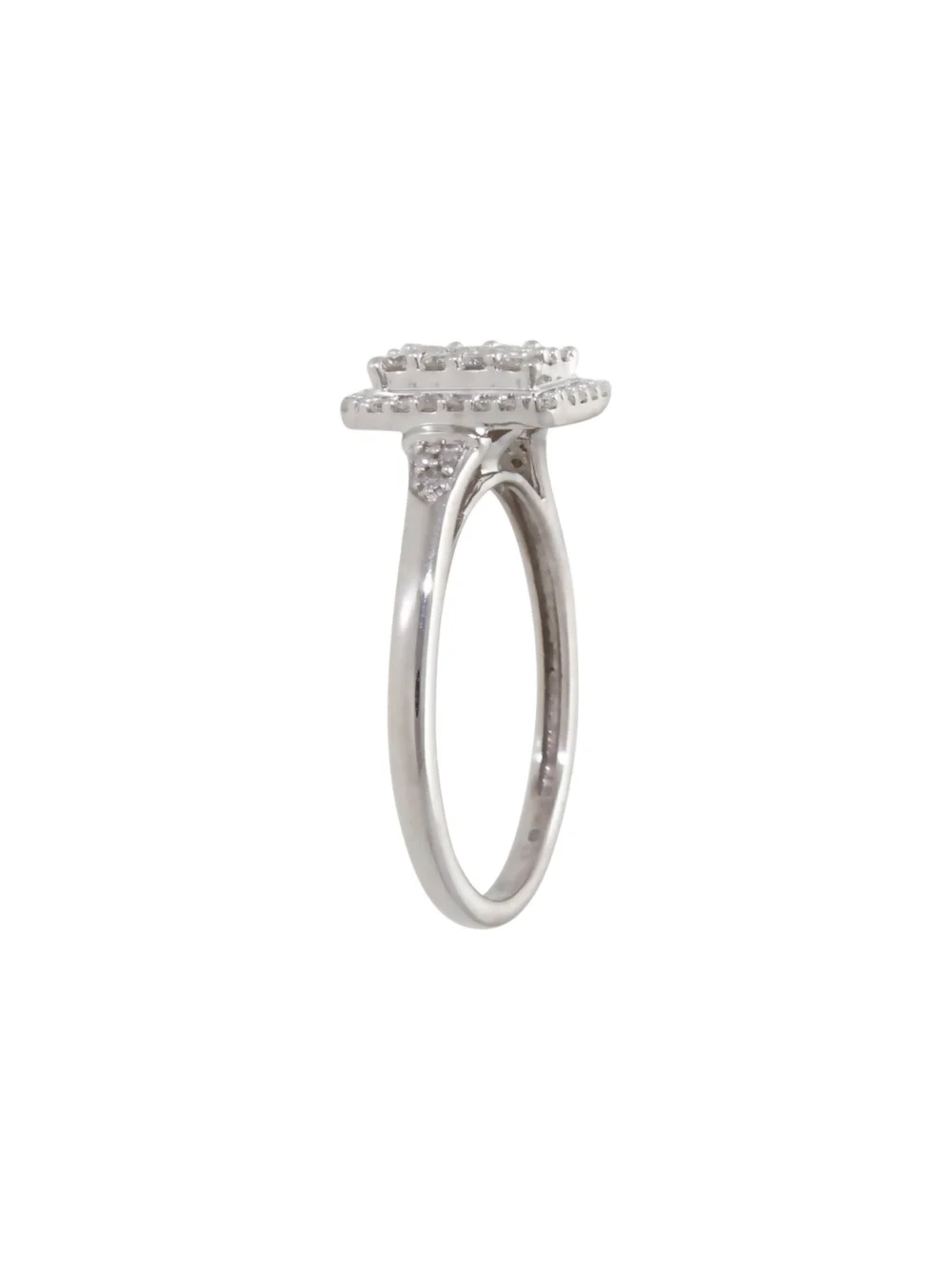 William May 9ct White Gold 0.36ct Diamond Cluster Ring, view 2