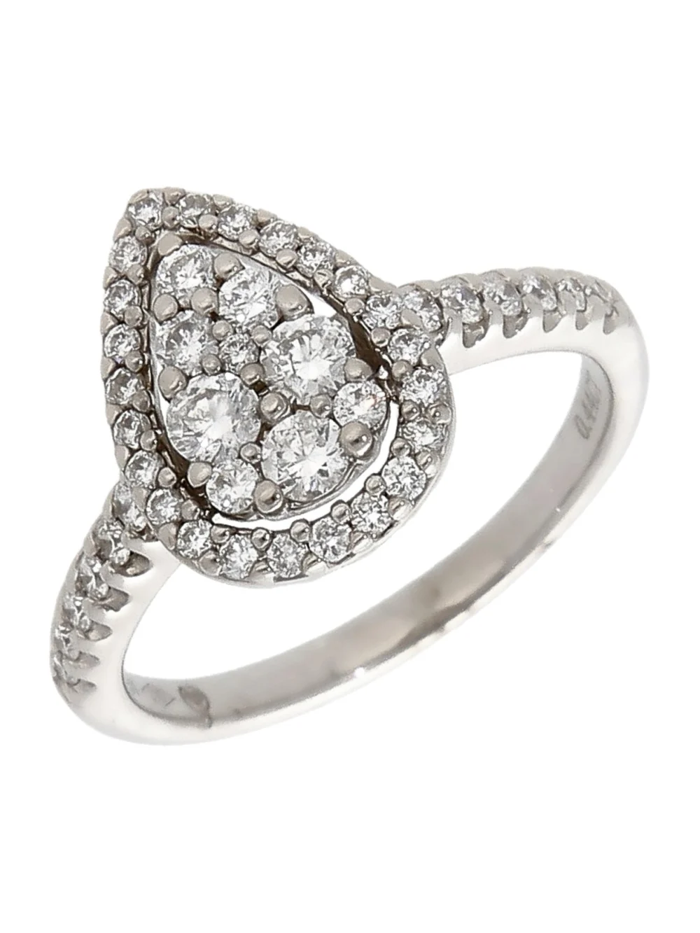 William May 9ct White Gold 0.44ct Diamond Pear Cluster Ring