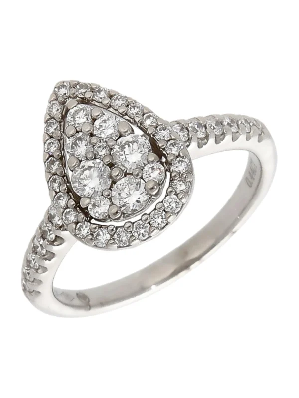 William May 9ct White Gold 0.44ct Diamond Pear Cluster Ring