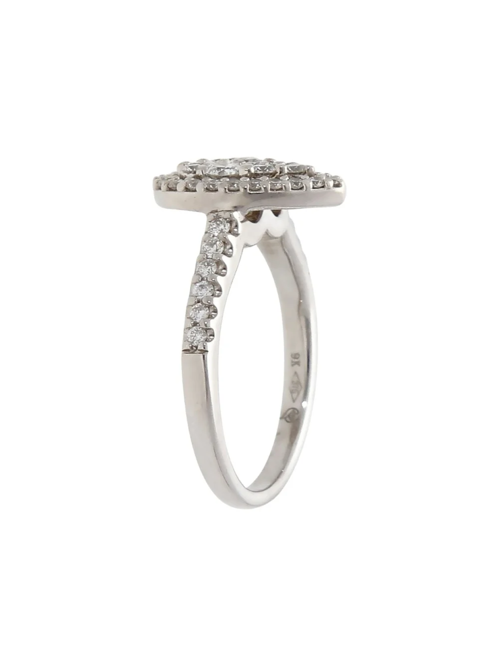 William May 9ct White Gold 0.44ct Diamond Pear Cluster Ring, view 2