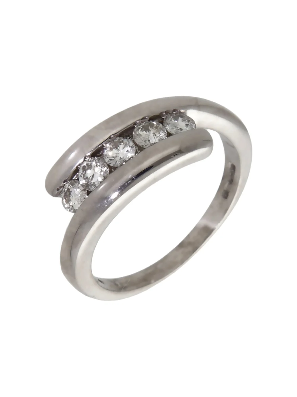 William May 9ct White Gold 0.50ct Diamond 5 Stone Twist Ring