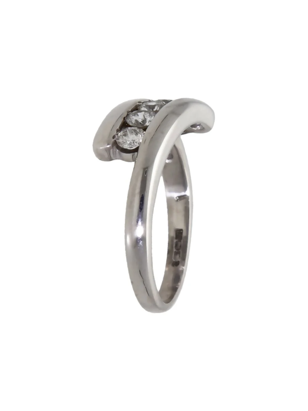 William May 9ct White Gold 0.50ct Diamond 5 Stone Twist Ring, view 2