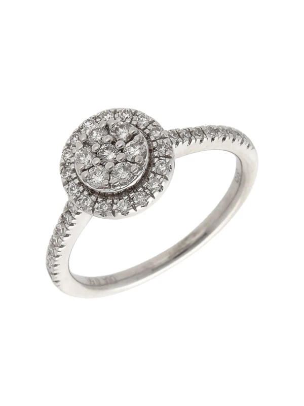 William May 9ct White Gold 0.50ct Diamond Cluster Ring