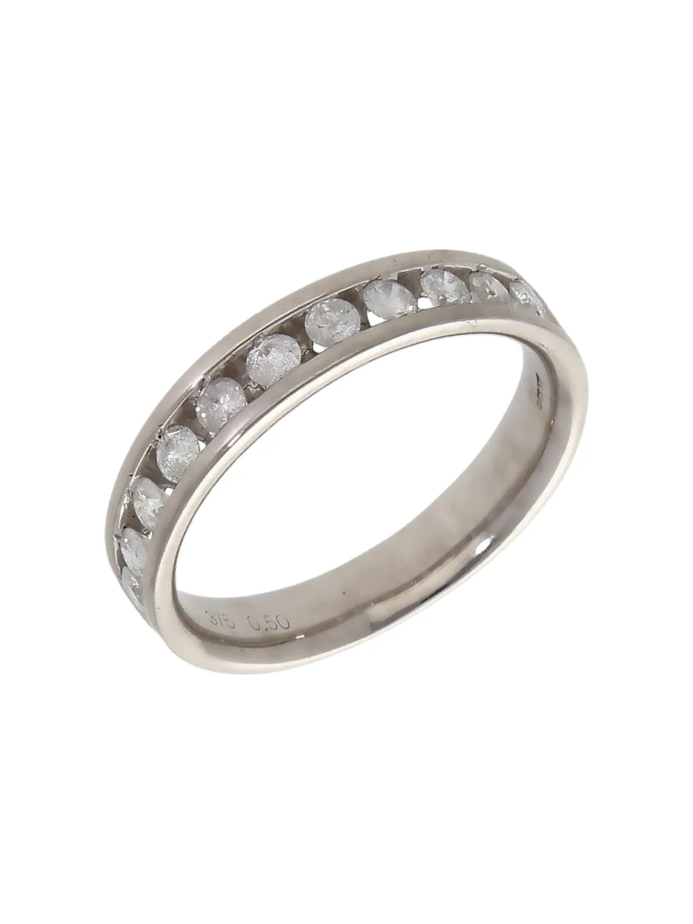 William May 9ct White Gold 0.50ct Diamond Half Eternity Ring