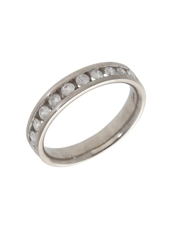 William May 9ct White Gold 0.50ct Diamond Half Eternity Ring