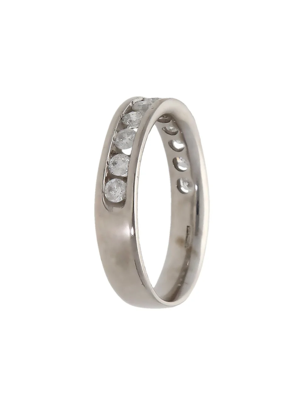 William May 9ct White Gold 0.50ct Diamond Half Eternity Ring, view 2