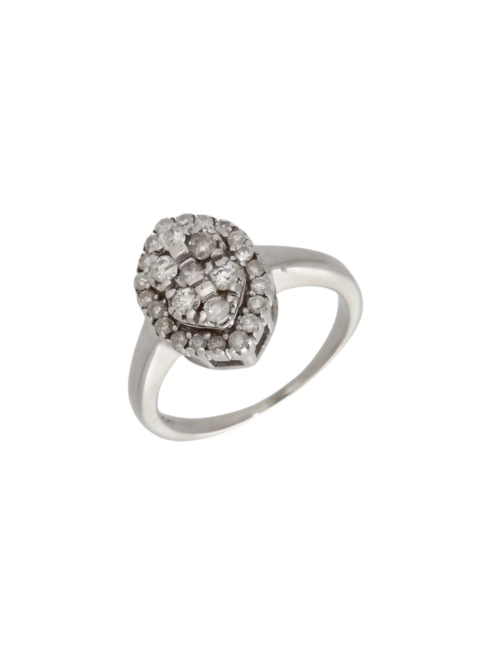 William May 9ct White Gold 0.50ct Diamond Oval Cluster Ring