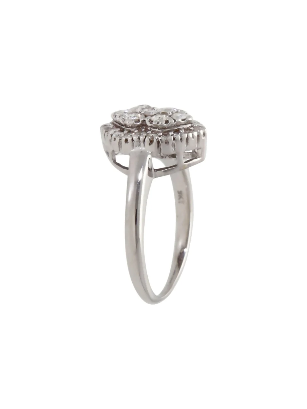 William May 9ct White Gold 0.50ct Diamond Oval Cluster Ring, view 2