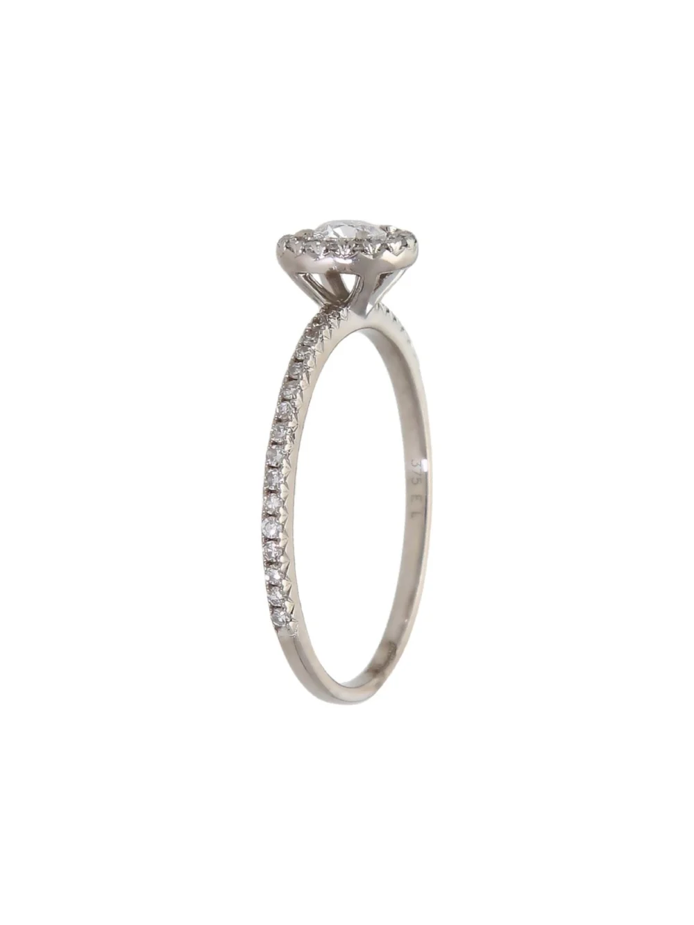 William May 9ct White Gold 0.50ct Lab Grown Diamond Halo Ring, view 2