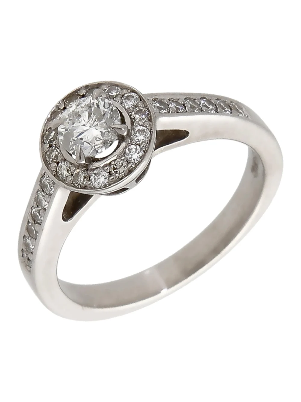William May 9ct White Gold 0.54ct Diamond Halo Cluster Ring