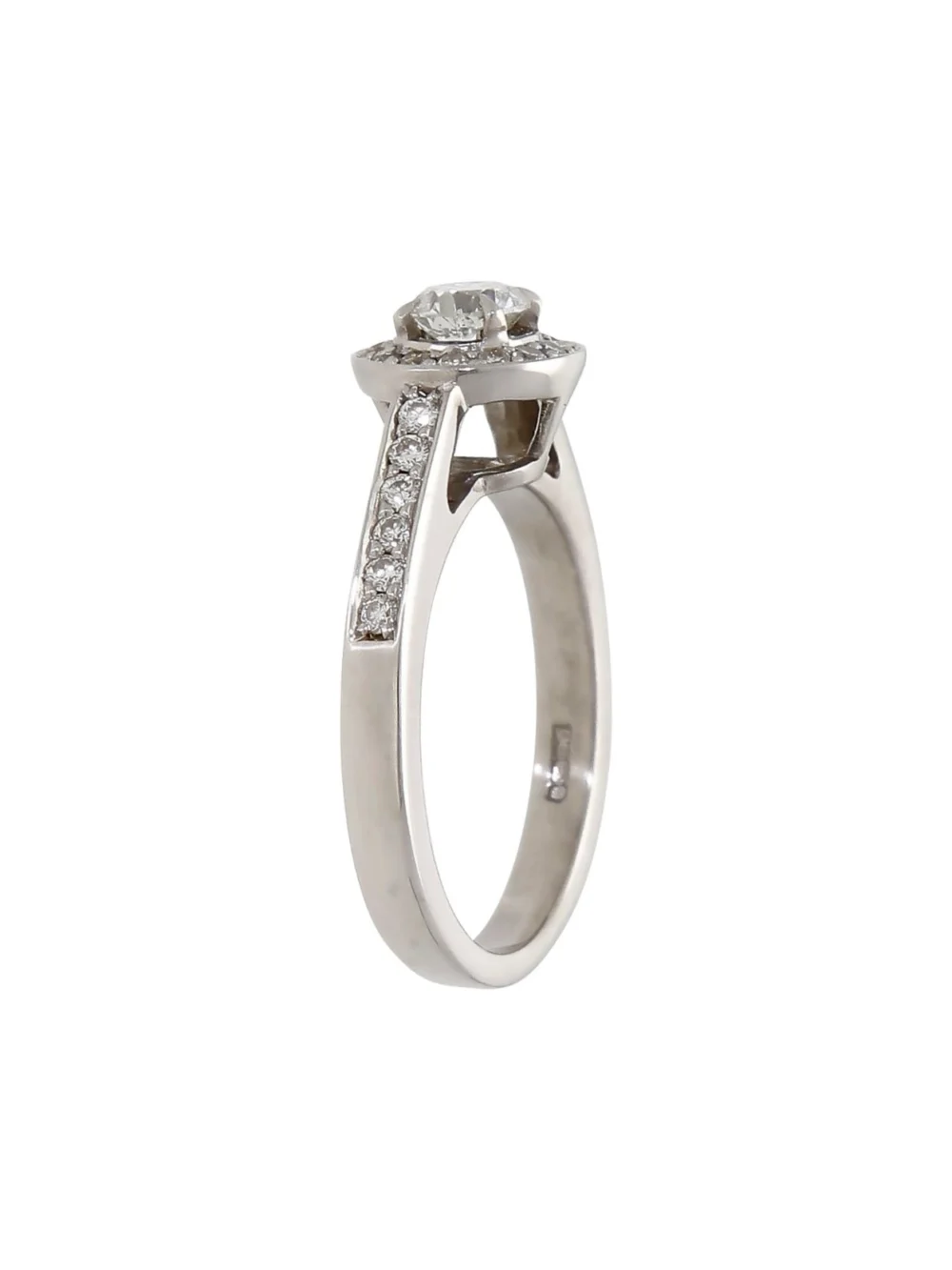 William May 9ct White Gold 0.54ct Diamond Halo Cluster Ring, view 2